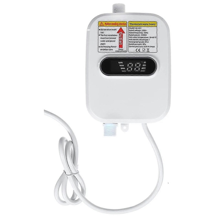 Set incalzitor apa 3500W cu dus digital alb 220V AU plug