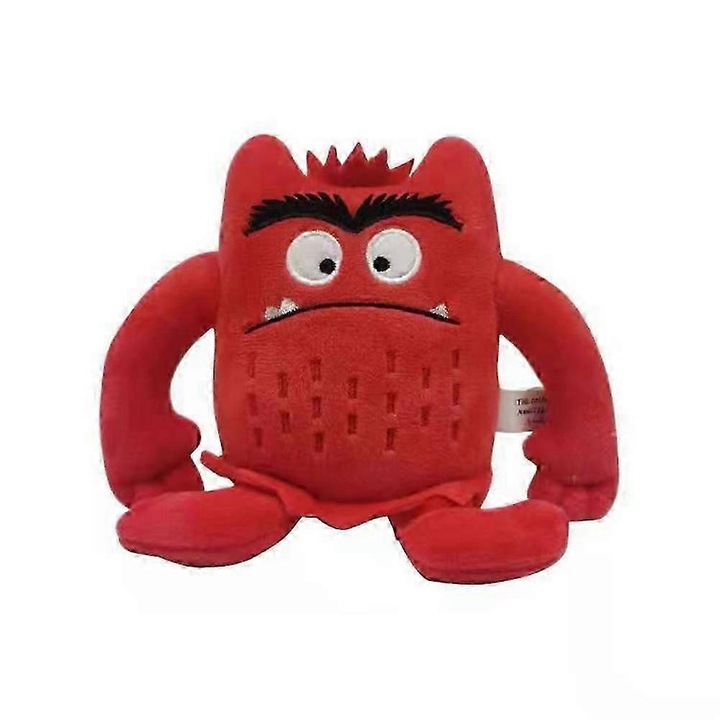 Jucarie de plus pentru copii, Monstrul Colorat, 13cm, rosu