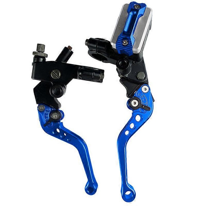 Set manete frana si ambreiaj, 7/8" (22mm), negru/rosu/albastru/auriu, pentru motociclete, biciclete de strada, scutere, dimensiune piston 12.7mm