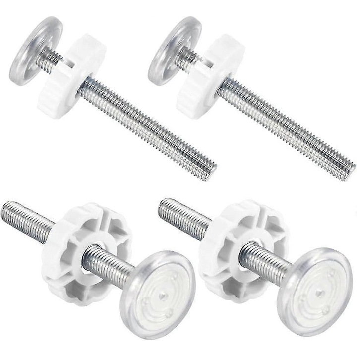 Set 4 suruburi pentru poarta, 90xM10, alb, metal si plastic ABS