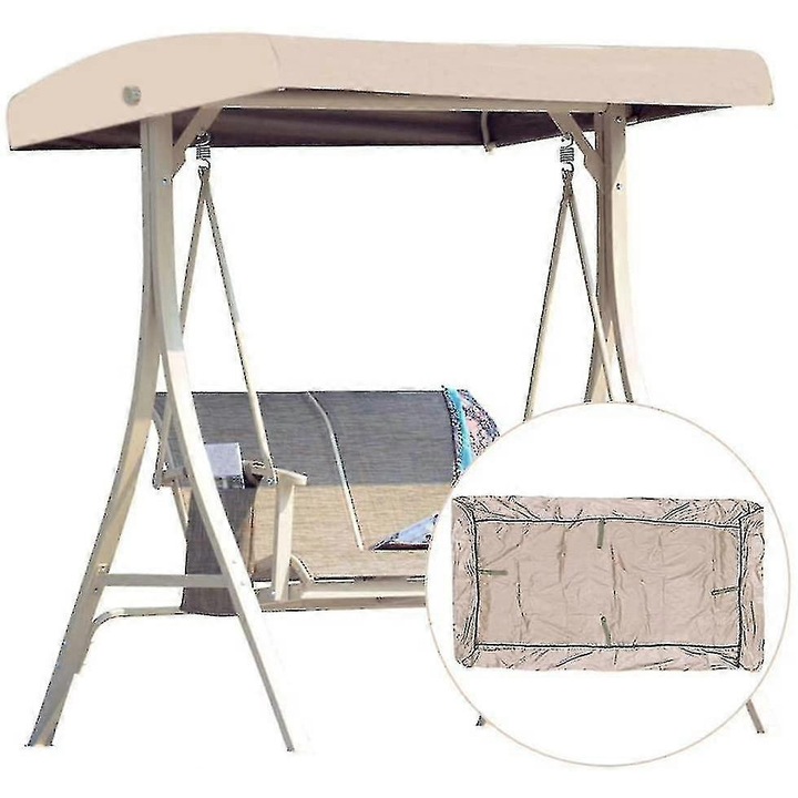 Acoperis de inlocuire pentru leagan de gradina, 2-3 locuri, 191x120cm, impermeabil, rezistent la UV, bej