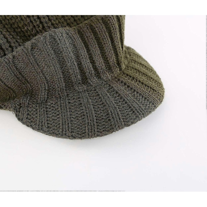 Férfi sport sapka, siltes modell, termobélés, zöld, univerzális méret