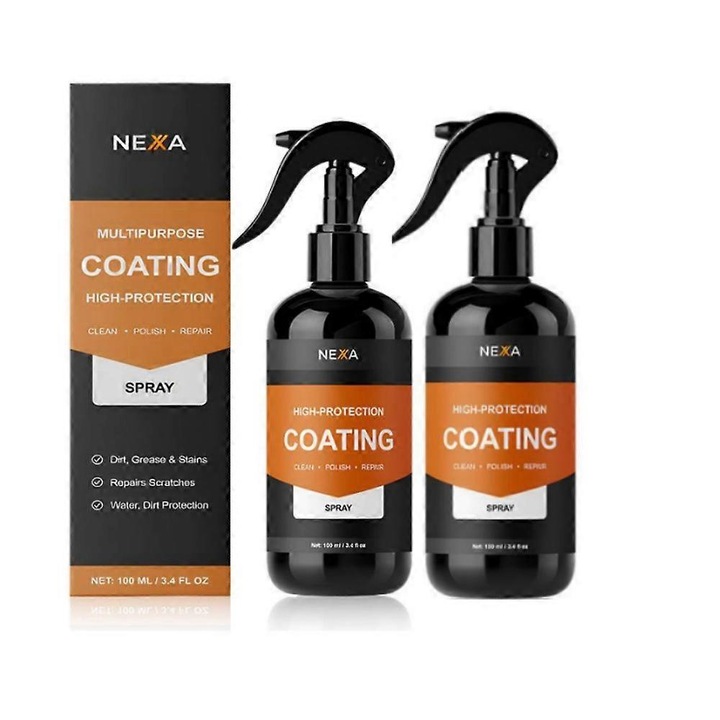 Set 2 Sprayuri Protectoare Nexa, 100ml, pentru Toate Tipurile de Vehicule, Fara Murdarie, Usor de Aplicat