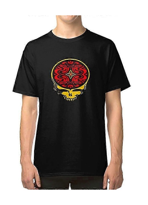 Férfi póló, elülső nyomtatás, pamut, többszínű