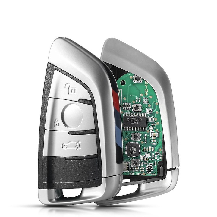 Cheie auto remote DIY, 3 butoane, 315/433/868 Mhz, 7.8x4x1.2cm, pentru BMW 1/3/5/7/X1/X3/X5/X6/X7, set complet