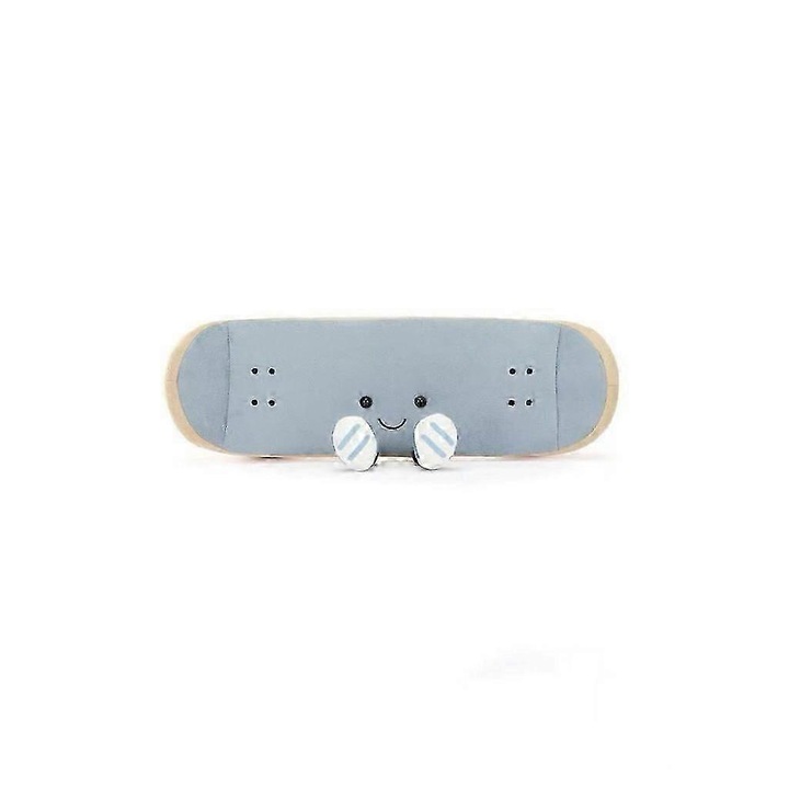 Papusa skateboard plus, moale, gri, 30x15x10cm