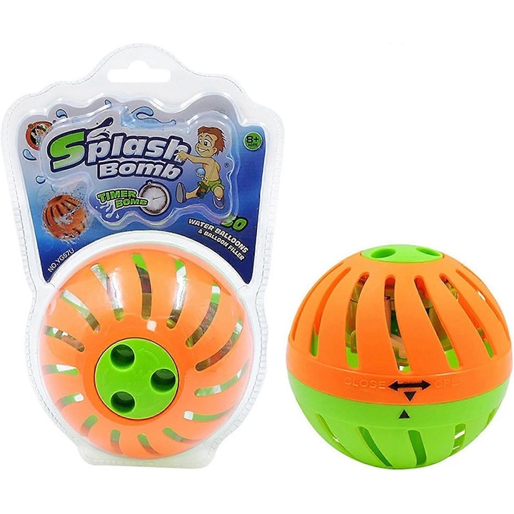 Set 50 baloane de apa reutilizabile, galben albastru, 135g, cu temporizator