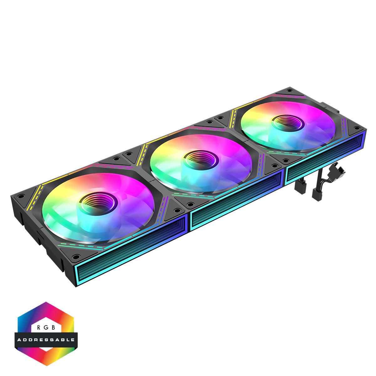 Ventilator PC 120mm, 4PIN PWM, ARGB, 800-2500RPM, 105mm, set cu
