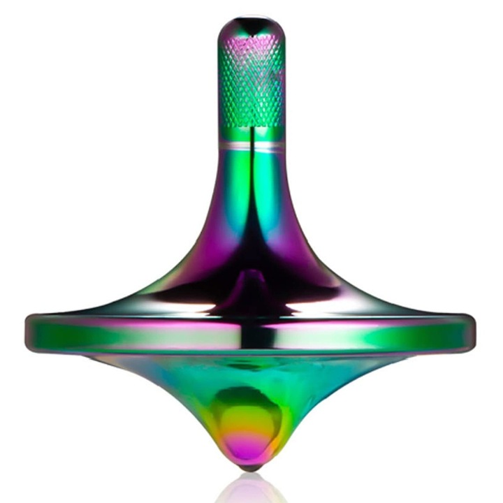 Jucarie spinner metalica din inox, echilibru perfect, multicolor, L