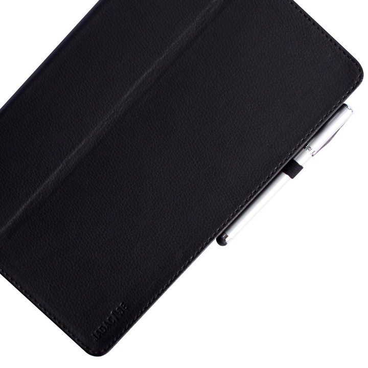 Samsung Galaxy Tab S5e, 2019-es tablet tok, bőr, tolltartóval, fekete színű, pontos méretek