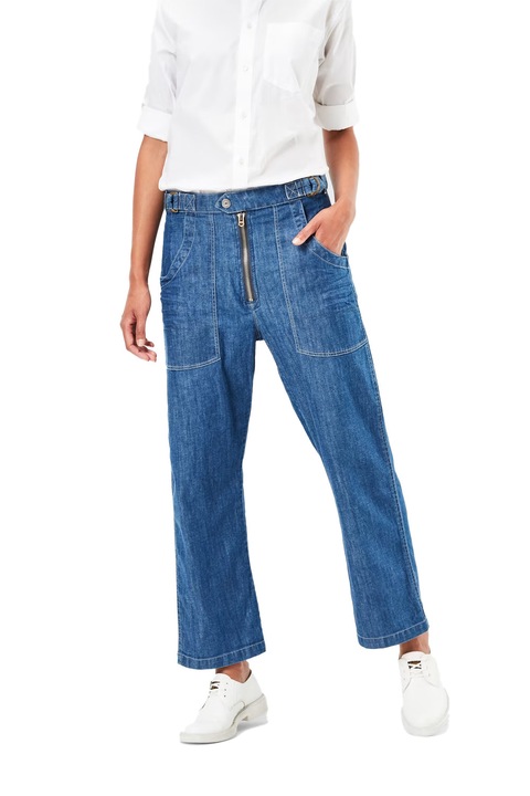 Blugi de dama G-Star RAW Raw Utility Zip 3D Loose 8854838 16113-30, Talie medie, Croiala lejera, W28-L34, Albastru