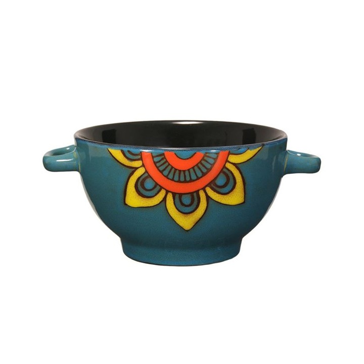 Купа за супа, Керамика, 14x7 см, 650 мл, Син