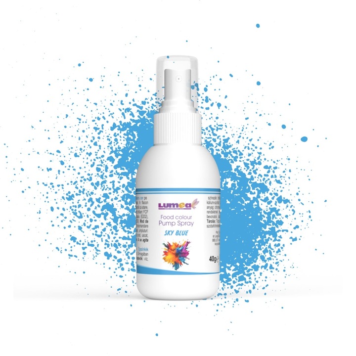 Colorant alimentar lichid Albastru cer pe baza de apa cu pulverizator, 40g - Lumea
