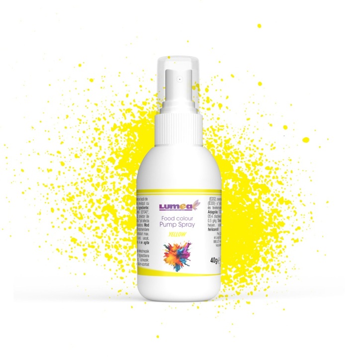 Colorant alimentar lichid Galben pe baza de apa cu pulverizator, 40g - Lumea