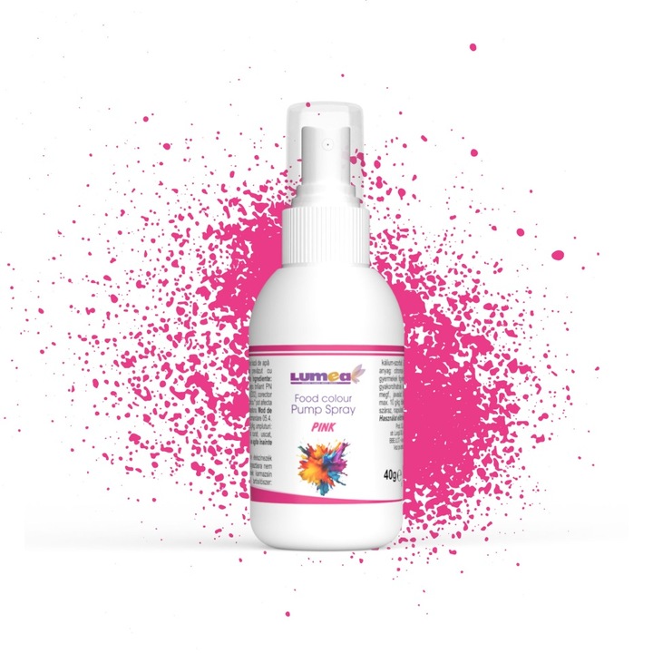 Colorant alimentar lichid Pink pe baza de apa cu pulverizator, 40g - Lumea