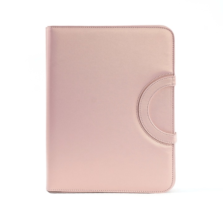 Папка за документи с дръжка Solier ST09, двусгъваема, с тефтер и калкулатор, розова