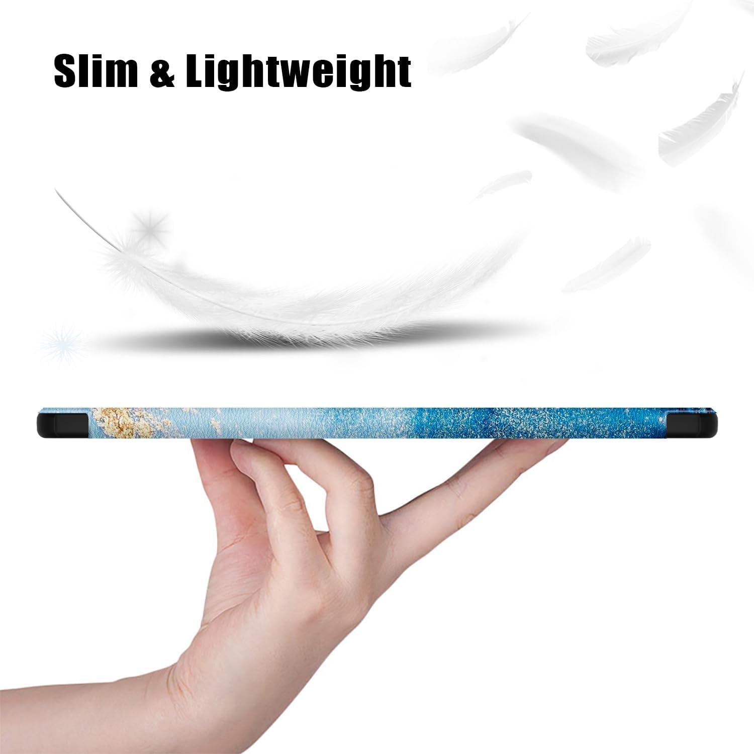 Husa tableta pentru Lenovo Yoga Tab Plus 12.7" 2025, Auto functie sleep/wake tip stand, Valurile