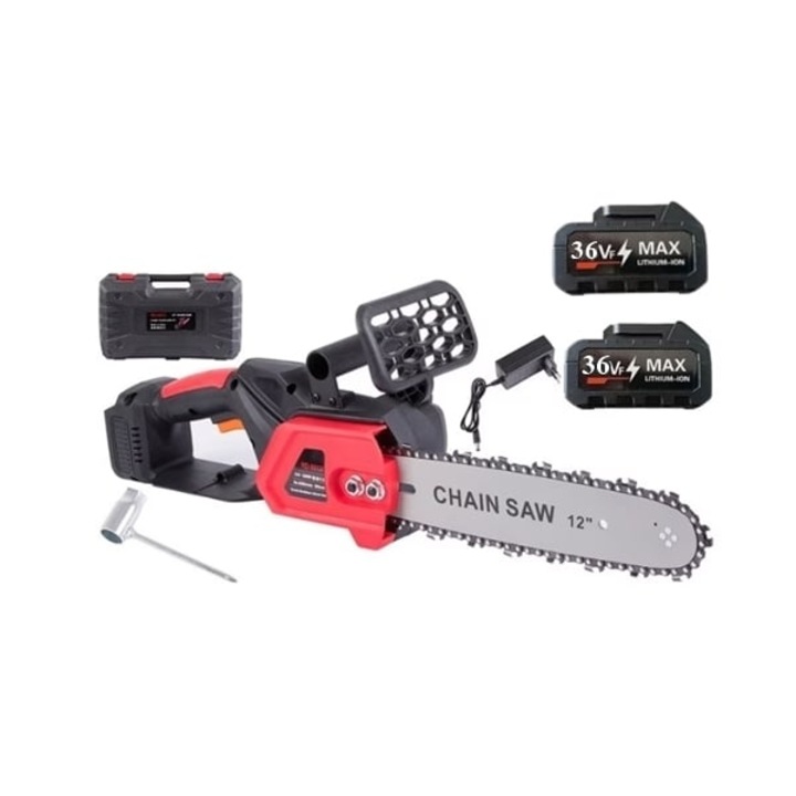 Drujba Electrica 1200W, 2 Acumulatori 36V, Lama 30 cm, 4200 RPM, Portabila, accesorii incluse