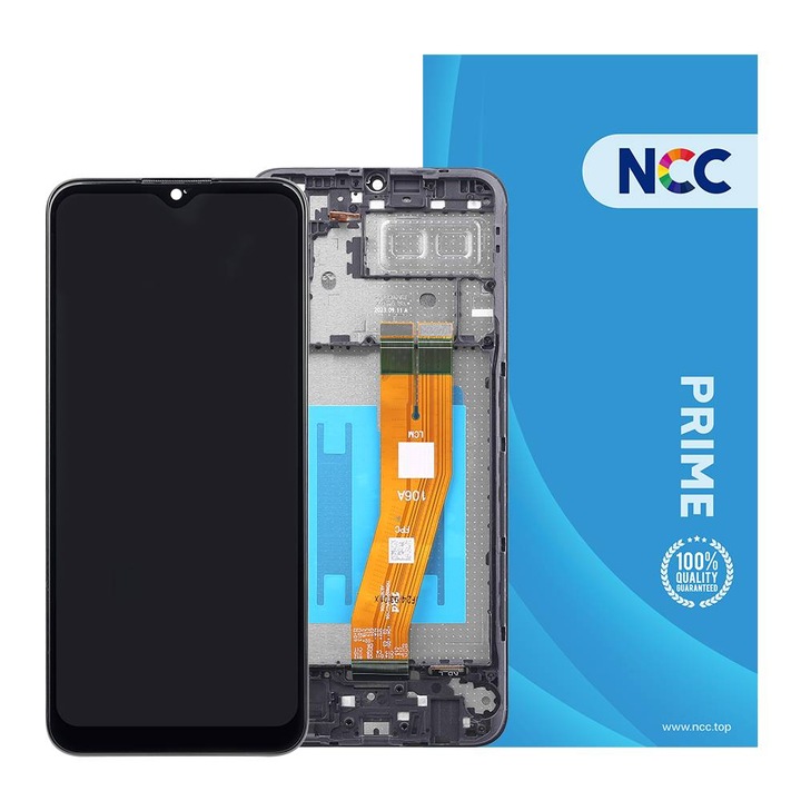 Display ecran cu Touchscreen si Rama compatibil cu Samsung A04E, A042, Negru