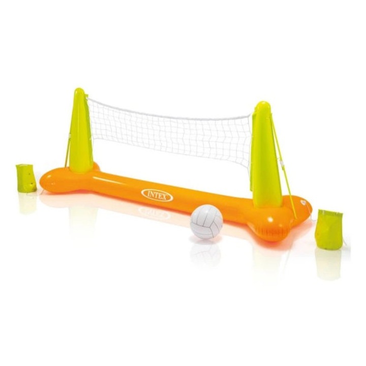 Set volei pentru piscină, Intex, suport gonflabil 244x64cm, minge inclusă, nylon