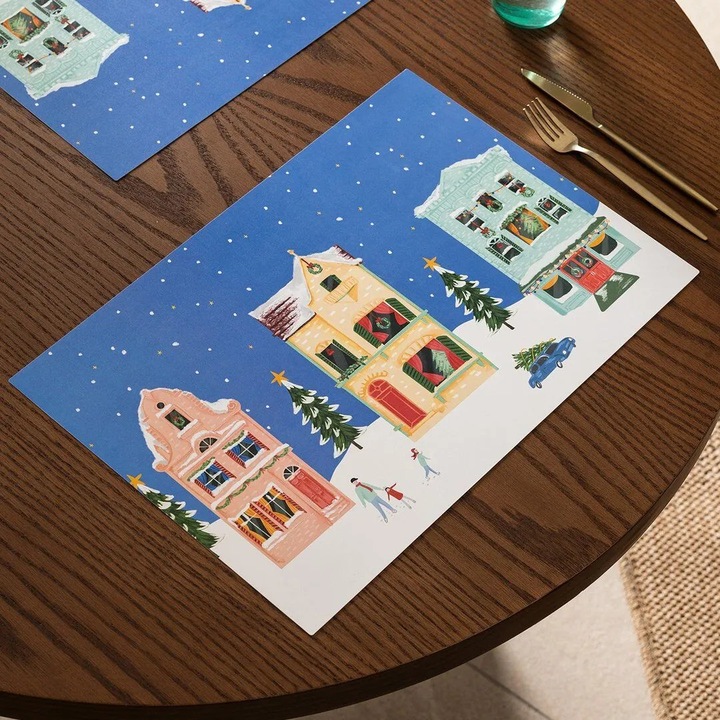 Suport farfurie, Madame Coco, set 4 bucati, colorat, 42x29cm