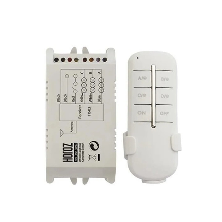 Intrerupator cu telecomanda Controller-4, tensiune 220 - 240 V, 4X1000W, distanta operare 30-60 m