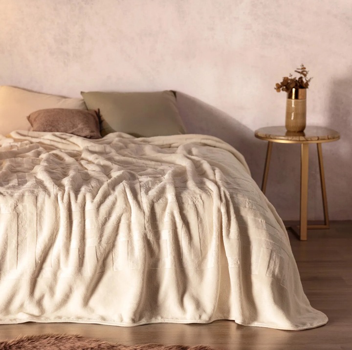 Patura dubla Madame Coco, ecru, 220x240cm