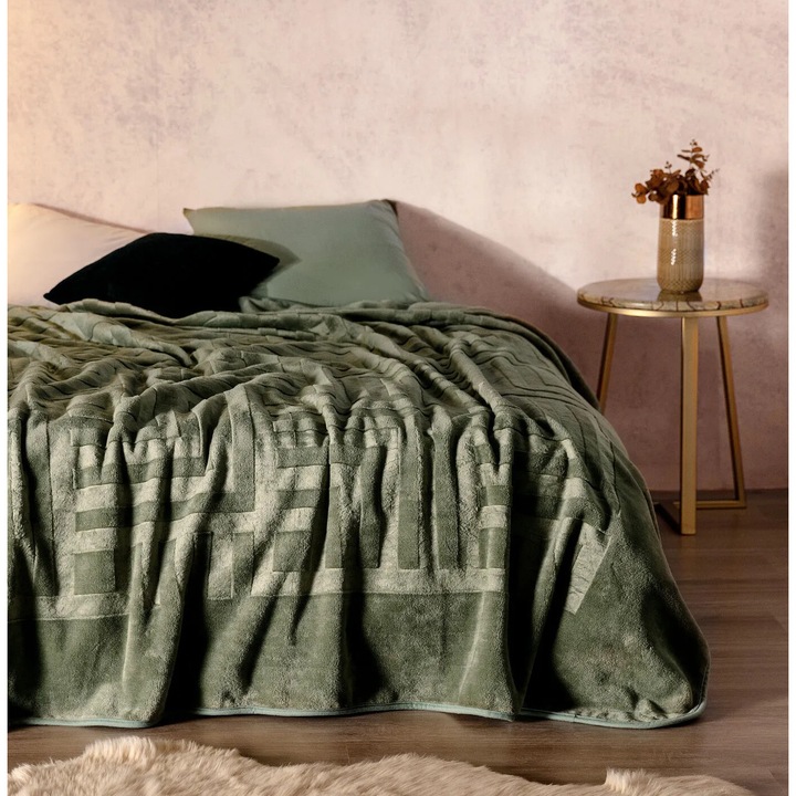 Patura dubla, Madame Coco, verde, 220x240cm