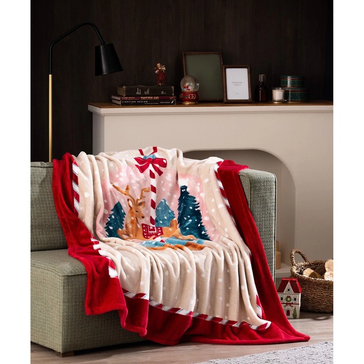 Madame Coco TV-takaró, Welfsoft, téglavörös, 130x170cm