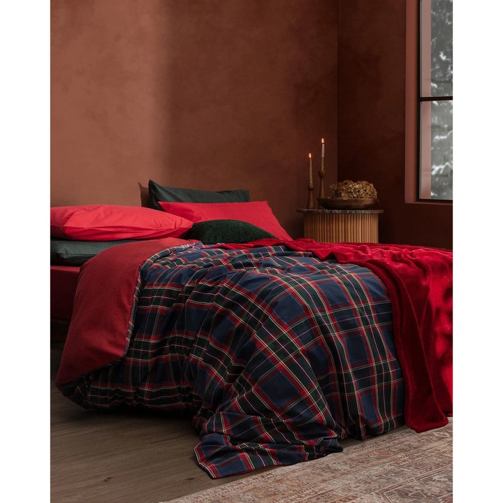 Set cuvertura si patura Andray, Madame Coco, rosu, 150x220cm, 160x220cm, 160x240cm, 50x70cm