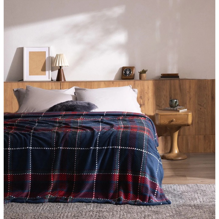 Madame Coco Antonin egyszemélyes takaró, poliészter, 150x220cm, sötétkék