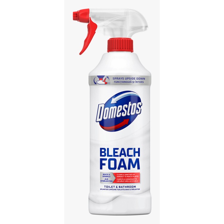 Domestos tisztítóhab spray fehérítővel WC-hez és fürdőszobához 435ml