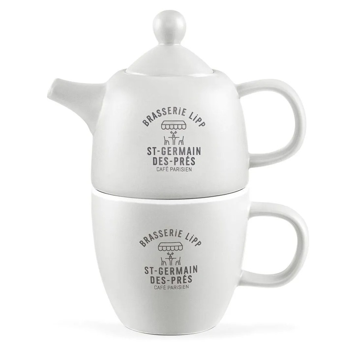 Grand teáskanna, Madame Coco, világos szürke, 300-280 ml