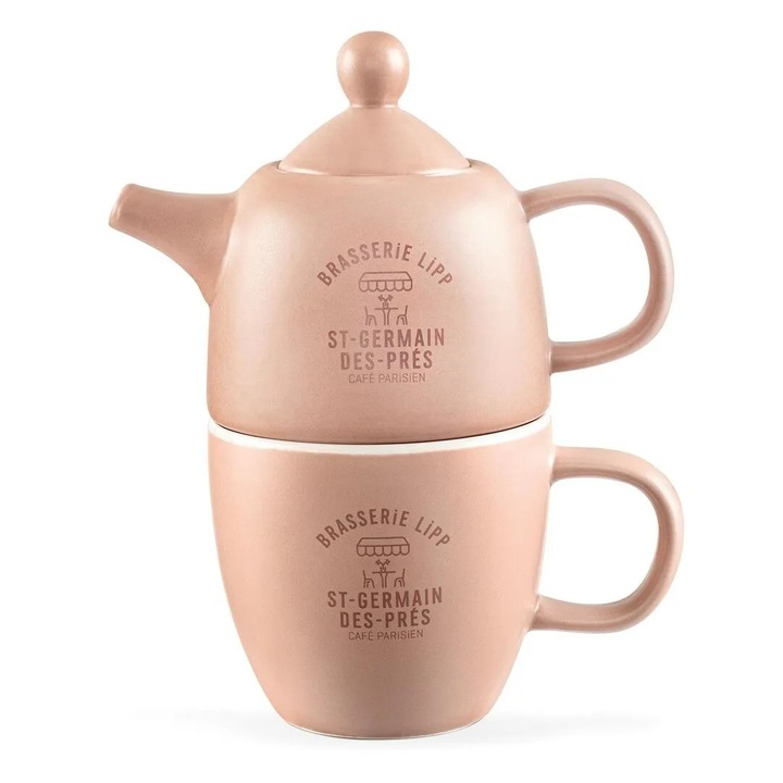 Grand teáskanna, Madame Coco, új kerámia, púder színű, űrtartalom 300-280 ml, 2 darab