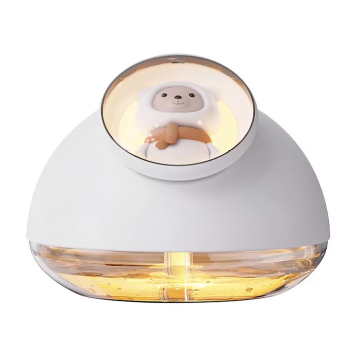 Umidificator cu difuzor de aroma, mod ritm, proiectie flacara, lumina ambientala colorata, telecomanda inteligenta, temporizator de oprire, zgomot redus