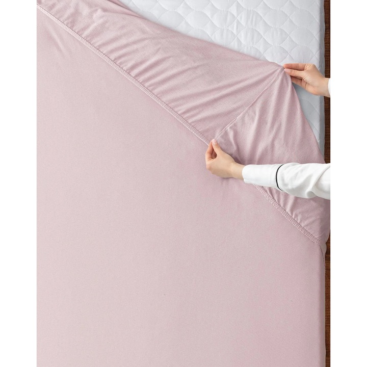 Cearceaf de pat Single Plus Madame Coco, bumbac 100% pieptanat, mov deschis, 120x200 cm