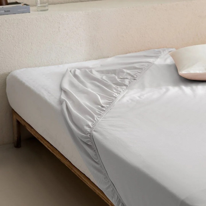 Cearceaf de pat dublu, Madame Coco, bumbac, gri, 160x200cm