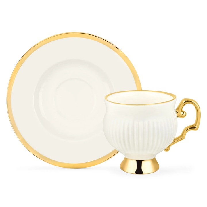 Set 2 Cani Yolande Pensee, Madame Coco, design elegant, detalii aurii, 250ml