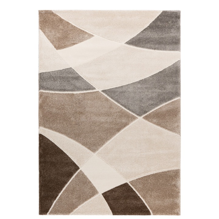 Геометричен килим Teyo Кафяв V1641 Правоъгълен, 80x150 см