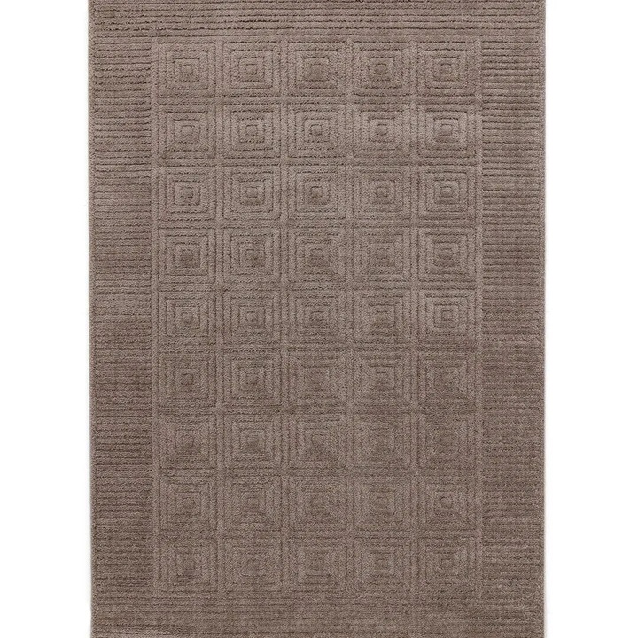 Килим с ресни Laura, Madame Coco, 200x290 см, полиестер, цвят норка