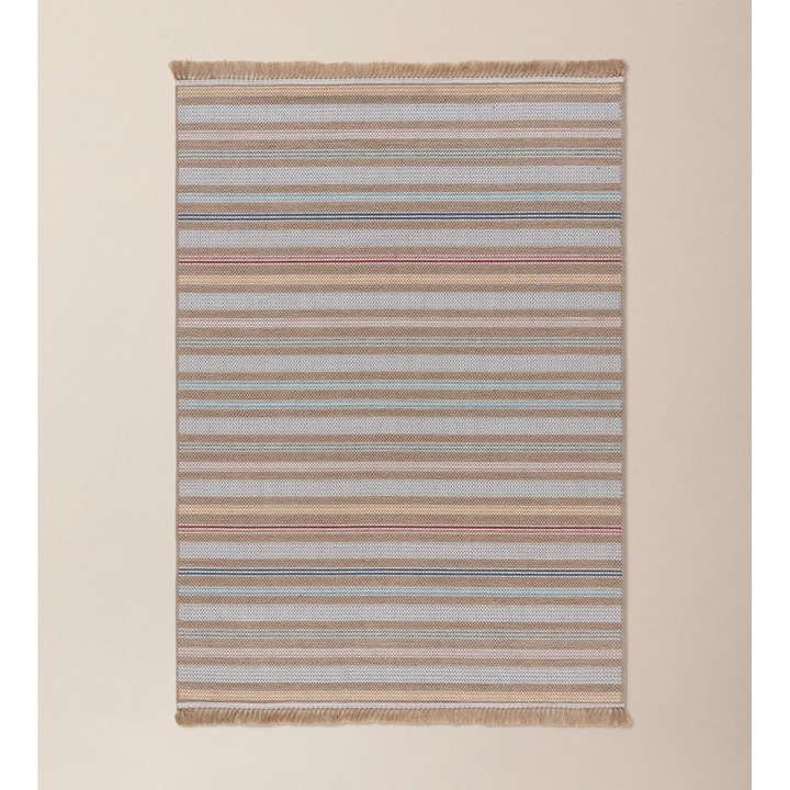 Килим Laila, Madame Coco, бежово/син, 200x300 см, 75% юта, 15% памук, 10% полипропилен