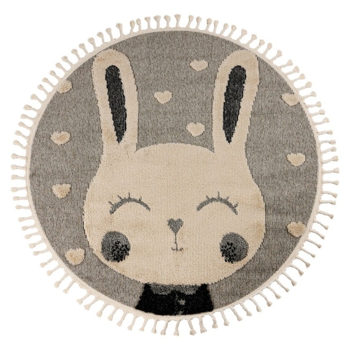 Килим Design 3D Redonda White V2334 Кръгъл, 133x133 см