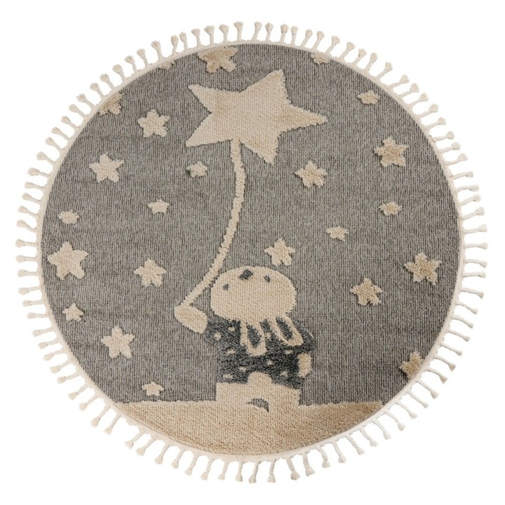 Килим Design 3D Redonda White V2332 Кръгъл, 133x133 см