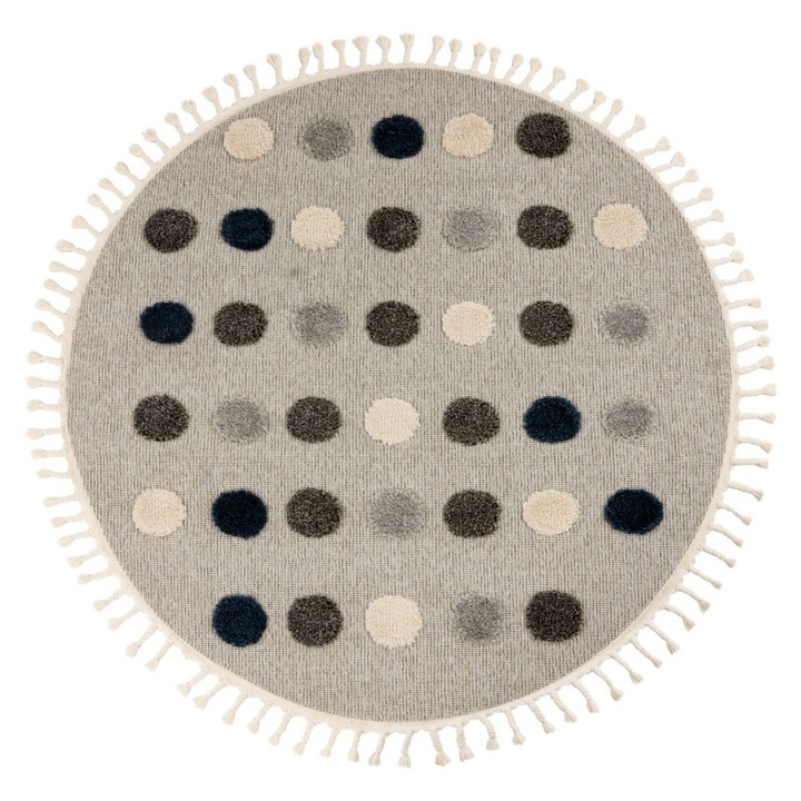 Килим Design 3D Redonda White V2333 Кръгъл, 133x133 см