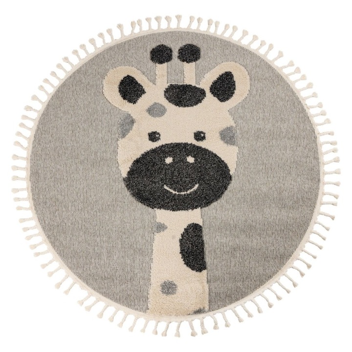 Szőnyeg Design 3D Redonda Fehér V2331 Kerek, 133x133 cm