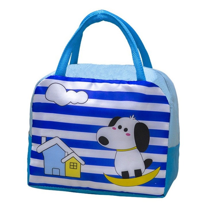 Изолирана чанта за деца, храна и напитки, 23x13x19 см, хладилна чанта, алуминиев вътрешен слой, XTO, син
