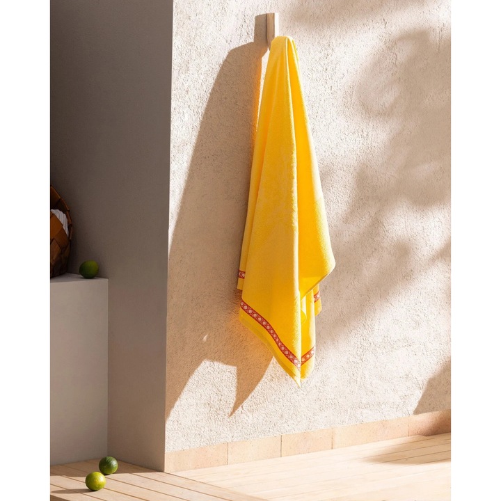 Плажна кърпа Corail 100% памук - Жълта - 70x150 см