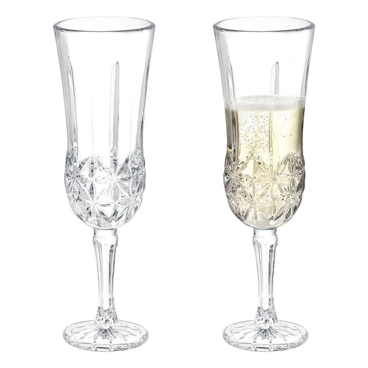 Set de 4 pahare subtiri si inalte, Madame Coco, 6.1x20x5.5cm, 142ml, sticla sodica