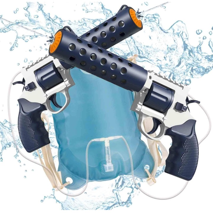 Pistol Electric cu Apa – Cu Rezervor Tip Rucsac, Accesorii Incluse si Tragere Automata
