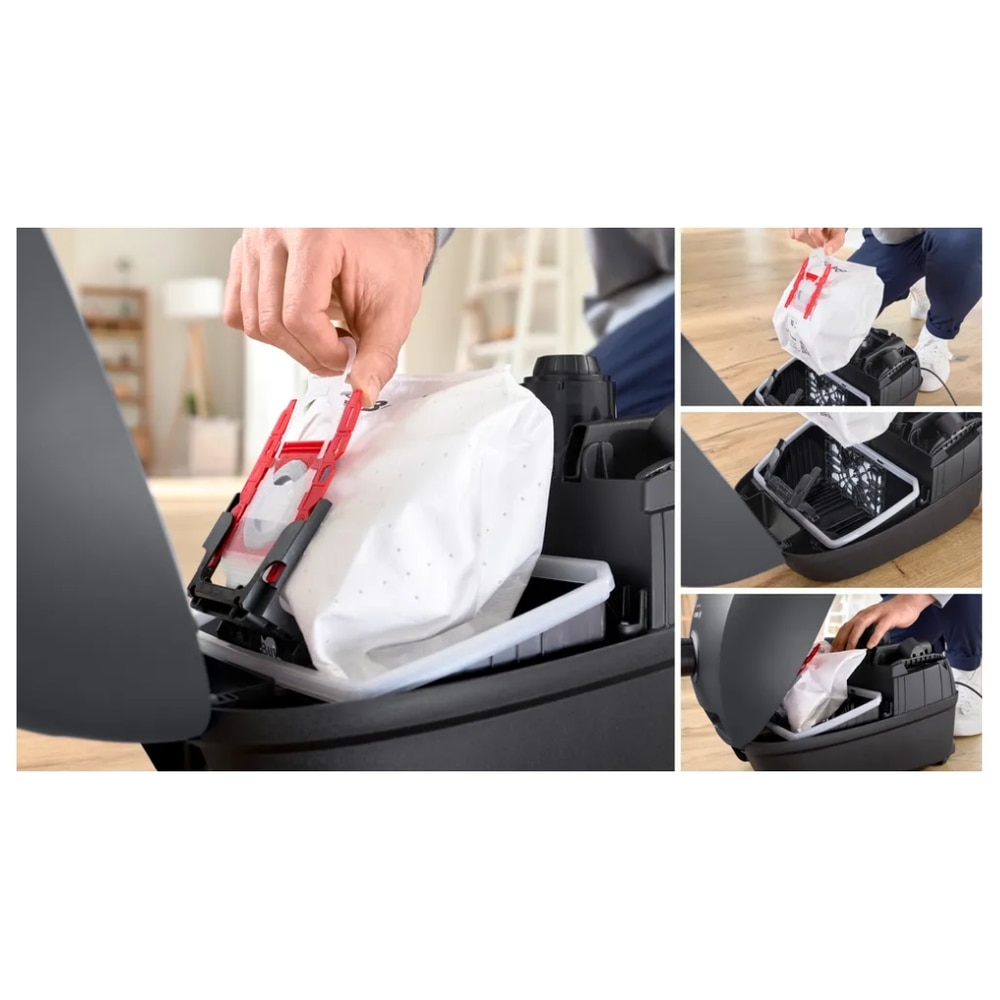 Aspirator cu sac BOSCH BGL41GR3H, 600 W, Sac 4 l, Filtru HEPA, Cablu retractabil 8m Grafit